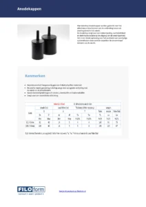 Fiche technique du capuchon d'anode (NL)