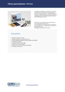 Fiche technique Filobox &amp; résine PU (NL)