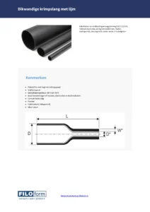 Fiche technique des gaines thermorétractables à paroi épaisse (NL)