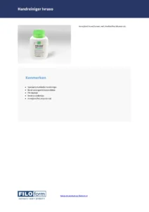 Fiche technique du nettoyant pour les mains Ivraxo (NL)
