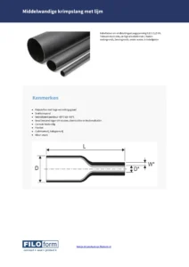 Fiche technique des gaines thermorétractables pour murs moyens (NL)