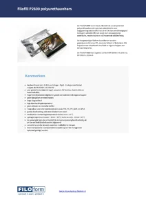 P2600 Polyurethaan giethars Technisch gegevensblad (NL)