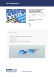 Sealing Plugs Technical Data Sheet (NL)