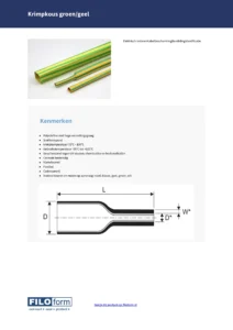 Gaine thermorétractable TW verte/jaune Fiche technique (NL)
