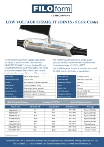 Straight Cable Joint Technical Data Sheet (EN)