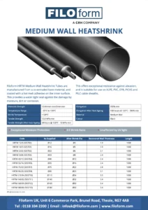 Medium Wall Heatshrink Tubes Technical Data Sheet (EN)