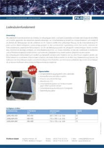 Charging Station Foundation Technical Data Sheet (DE)