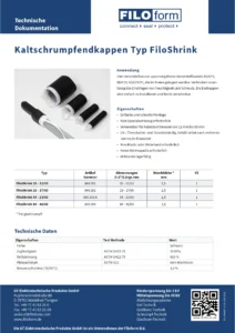 Cold Shrink End Cap Technical Data Sheet (DE)