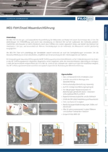 MD1-FTTX Single Technical Data Sheet (DE)