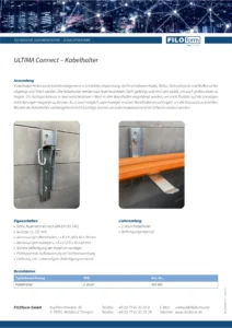 Ultima Connect Shaft Cable Holder Technical Data Sheet (DE)