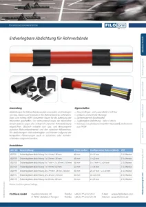 Underground Sealing of Pipe Bundles Technical Data Sheet (DE)
