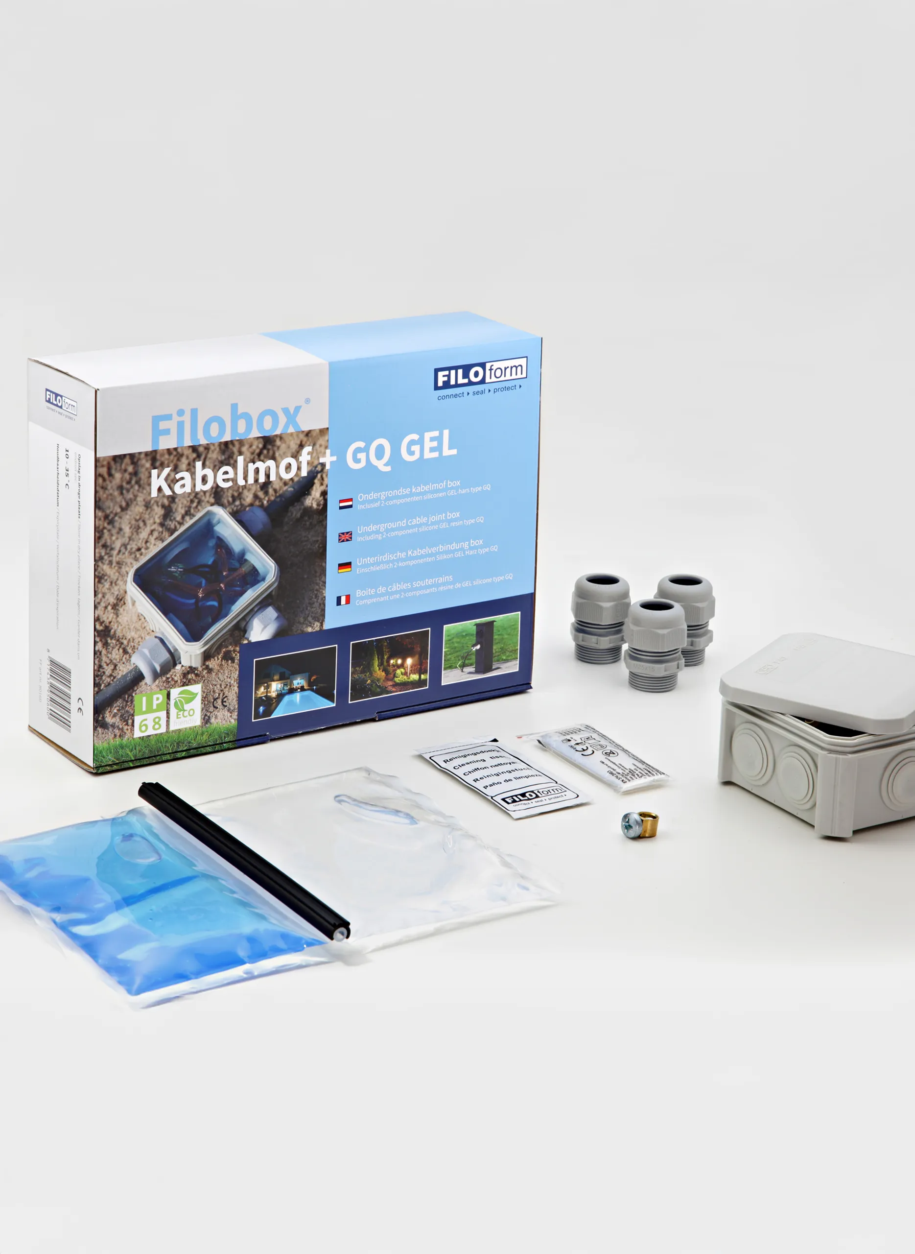 filobox and gq gel for cable joints and resins