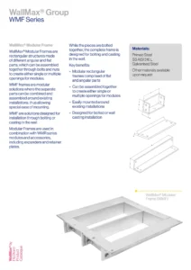 WallMax® Modular Frame Technical Data Sheet (EN)