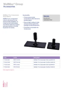 WallMax® Pre-Compression Tools Technical Data Sheet (EN)