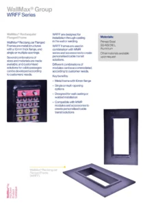 WallMax® Rectangular Flanged Frame Technical Data Sheet (EN)
