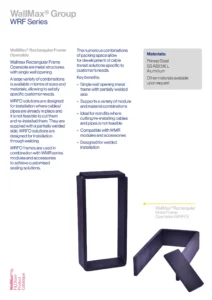 WallMax® Rectangular Frame Openable Technical Data Sheet (EN)